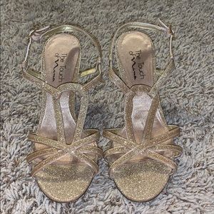 Gold Glitter Heels The Touch of Nina
